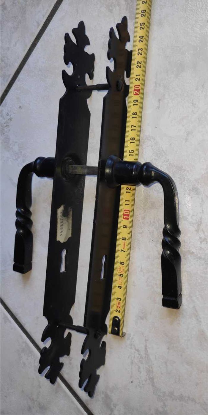 Paire de poignées de porte en fer forgé - photo numéro 2