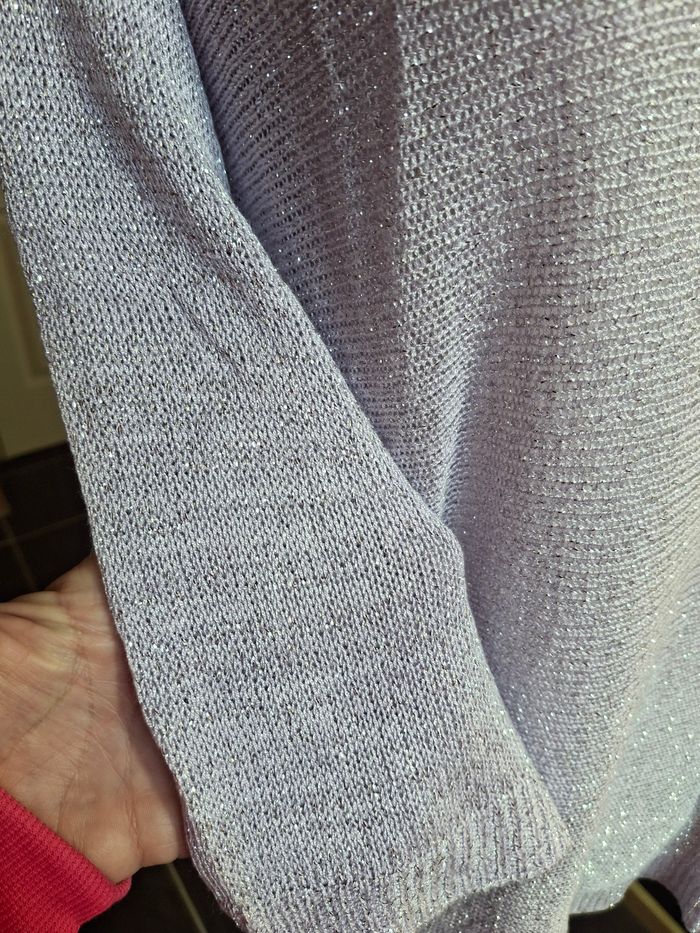 Pull fin lilas mauve pailleté neuf étiqueté - photo numéro 2