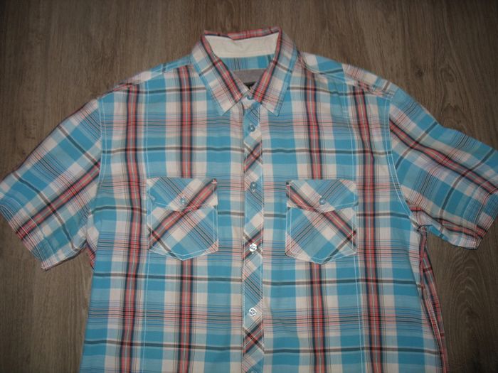 CHEMISE MC A CARREAUX BLANC ET TURQUOISE "CELIO" - TAILLE L - n°07 - photo numéro 2