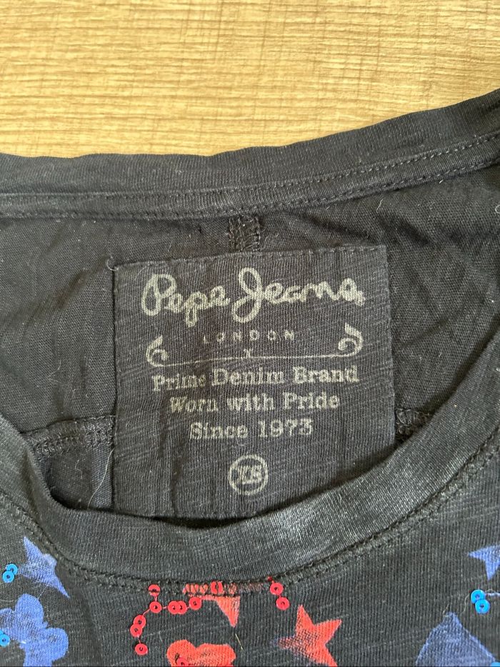 Teeshirt noir avec sequins Pepe Jeans taille XS bon état - photo numéro 10