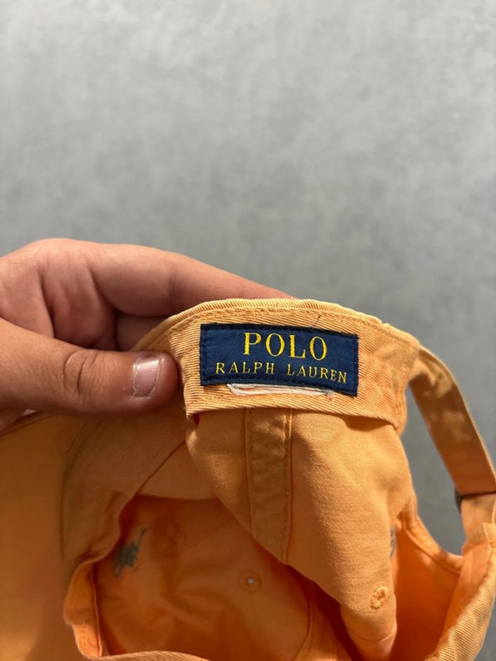 Casquette Ralph Lauren Orange et logo brodé vert - photo numéro 6