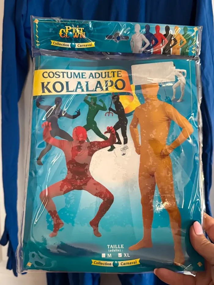 Combinaison entière zip jusqu’à tête kolalapo valeur 46€ déguisement mardi gras carnaval - photo numéro 2