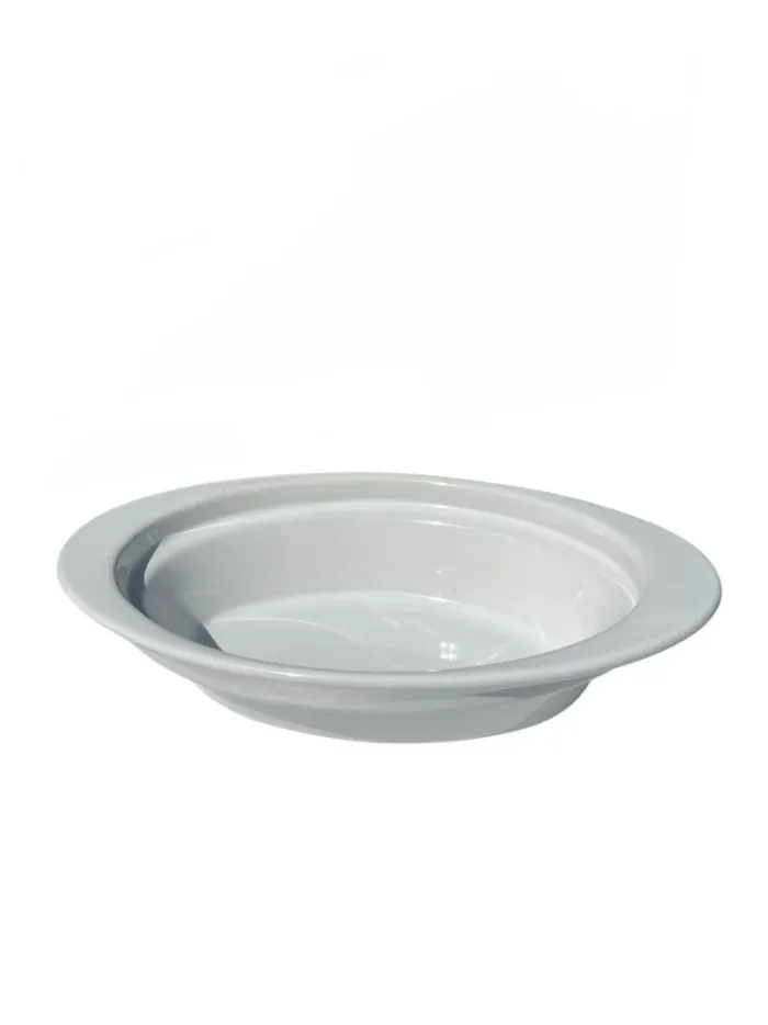 Plat ovale en céramique blanc – 21,5 x 12 x 6,5 cm Neuf