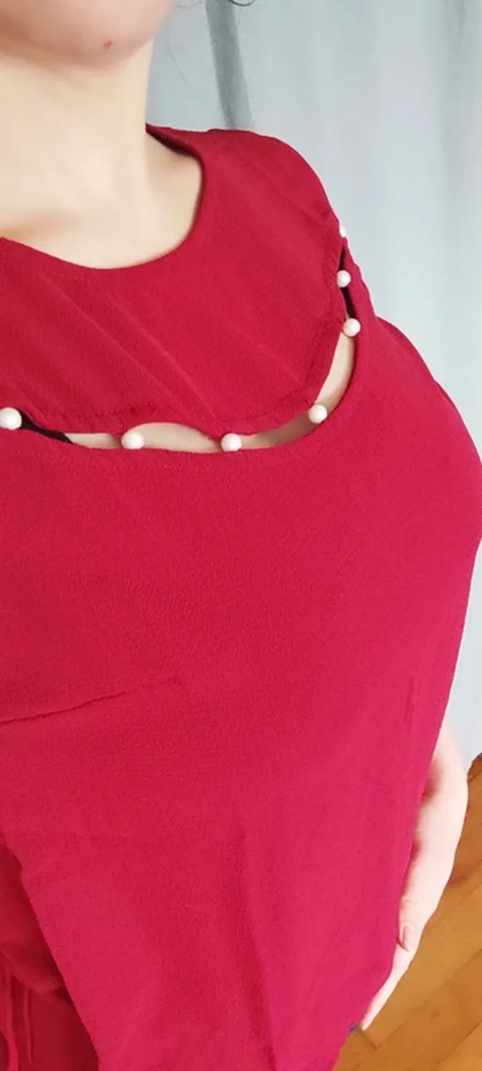 Blouse Naf Naf rouge - photo numéro 3