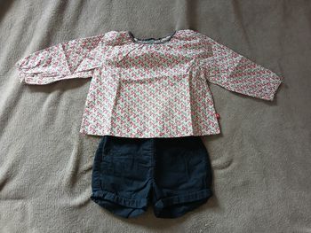 Ensemble été short/haut 12 mois fille