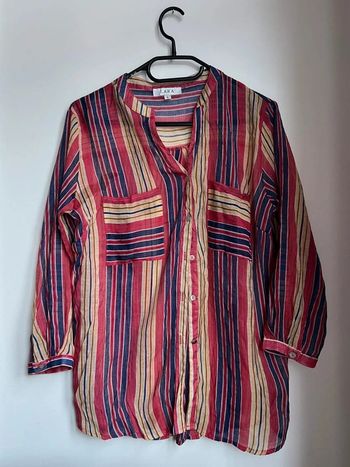 Chemise rayée bordeaux