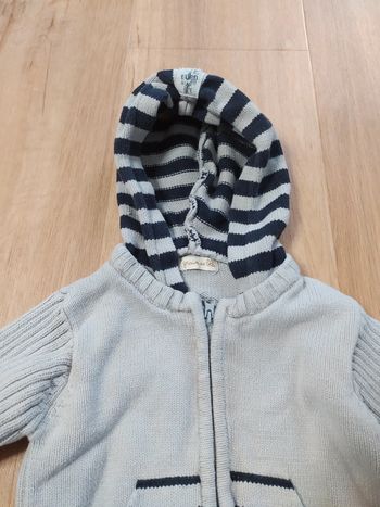 Sweat capuche zippé grain de blé 18 mois chaud