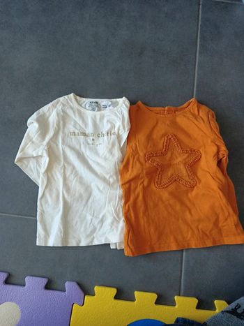Lot tee shirts, manches longues, 24 mois