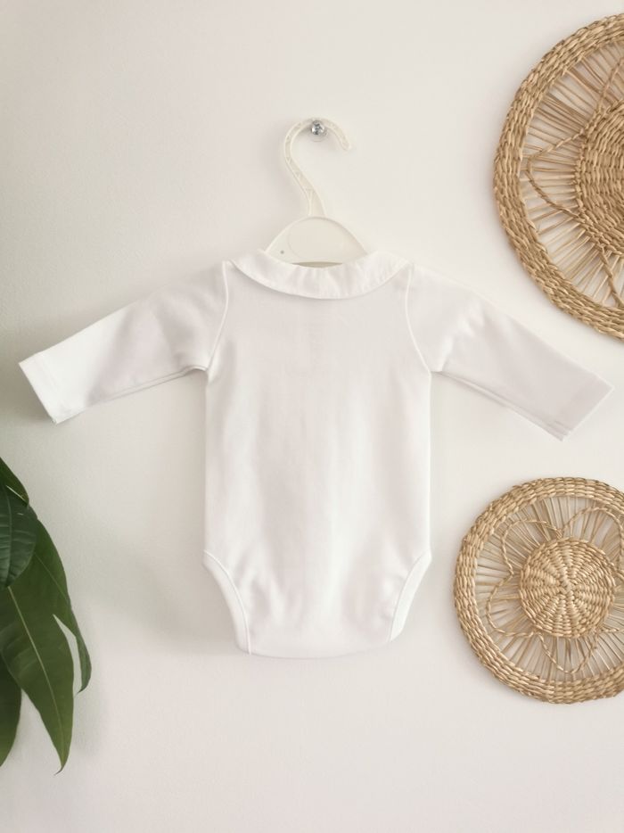 Body blanc col brodé chaton Jacadi 1 Mois - photo numéro 5