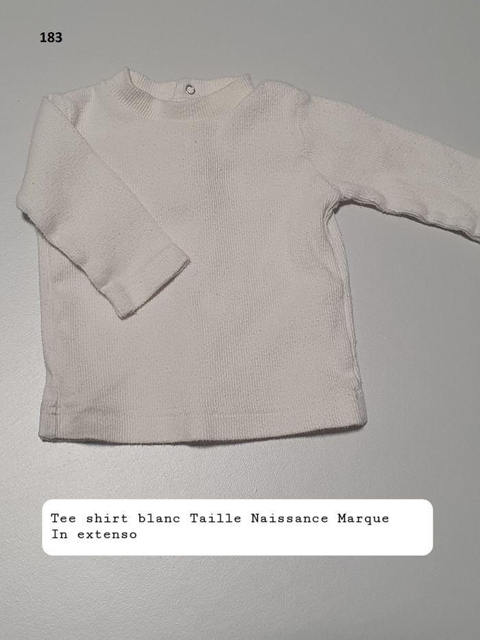 Tee shirt blanc Taille naissance