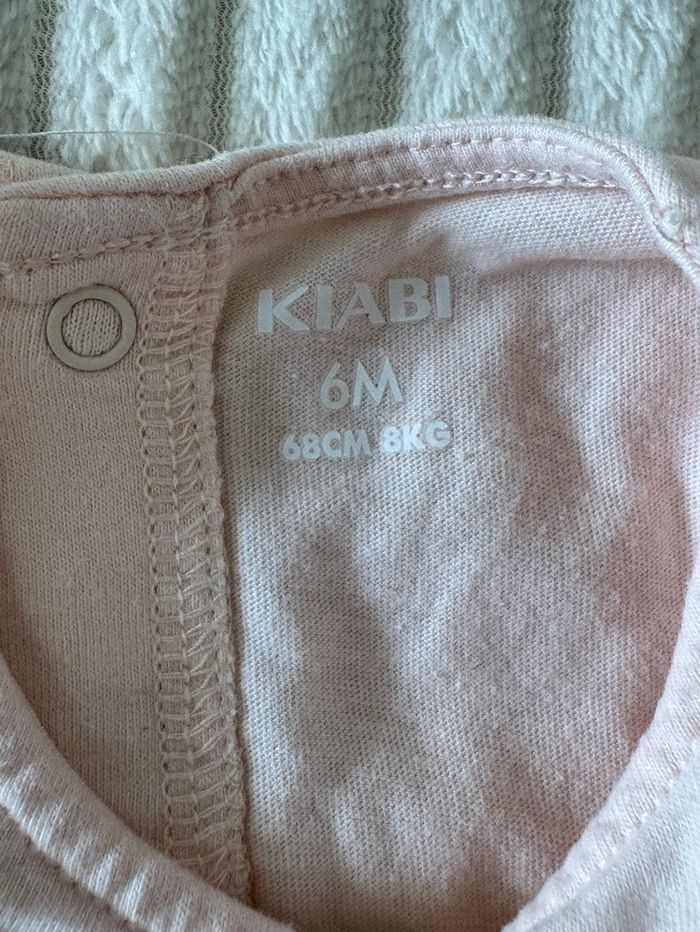 Top manche longue - blanc et rose - Kiabi - 6 mois - excellent état - photo numéro 9