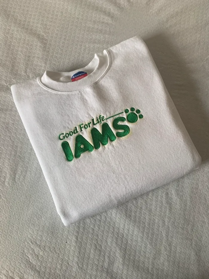 Sweat Champion Blanc « Good For Life » IAMS - Édition Spéciale