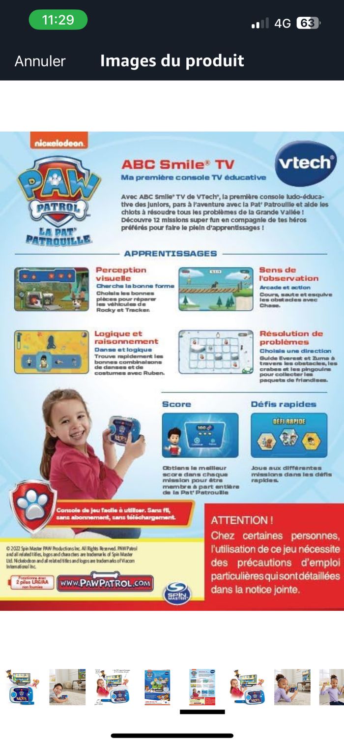 Vtech console de jeux éducative pat patrouille - photo numéro 4