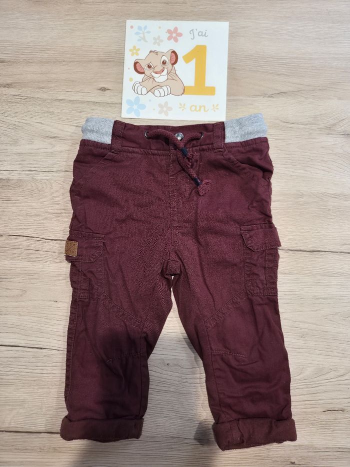 Pantalon rouge bordeaux, Gémo, 12 mois