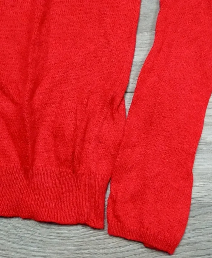 Pull blouse manches longues rouge laine nœuds M 38 Naf Naf - photo numéro 2