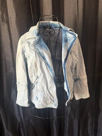 Veste en jean Bershka – style biker, taille S