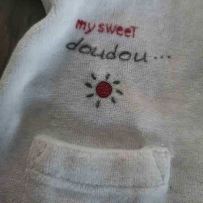 Pyjama doux, petit ourson capuche 50cm - photo numéro 2