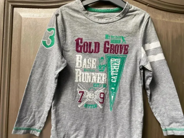 T-shirt gris et vert manche longue Orchestra 5 ans - photo numéro 3