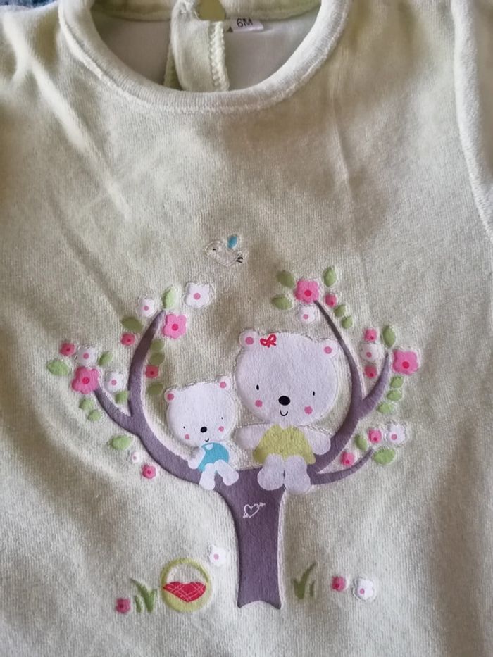 Pyjama velour fille taille 6 mois - photo numéro 3