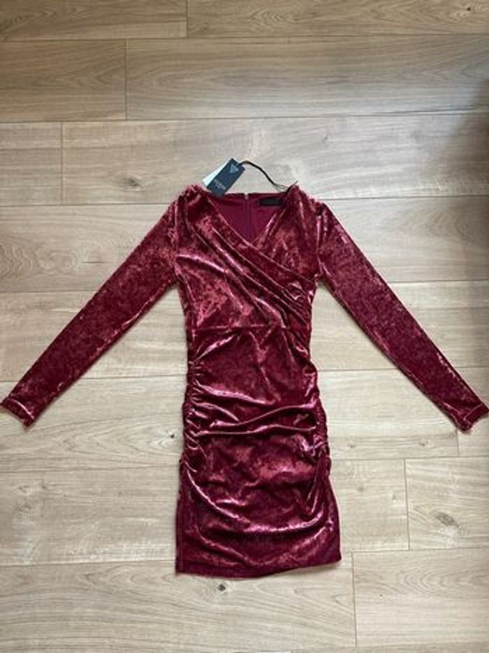 Robe fourreau velour rose - photo numéro 2