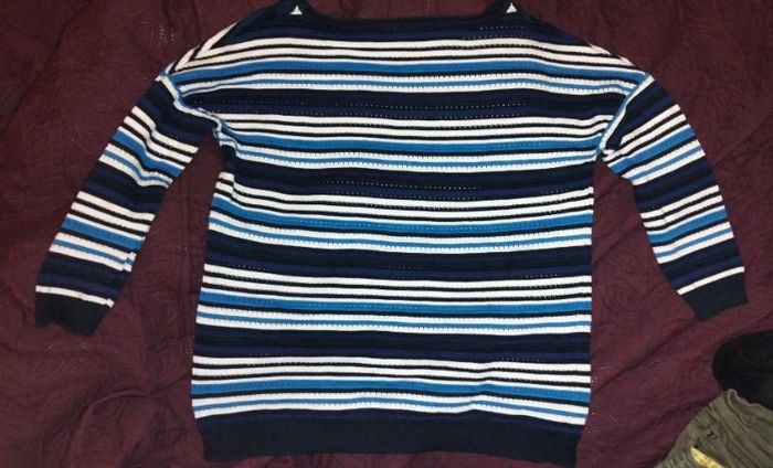 Pull manches 3/4 à rayures