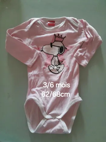 Body fille ml 3/6 mois Snoopy