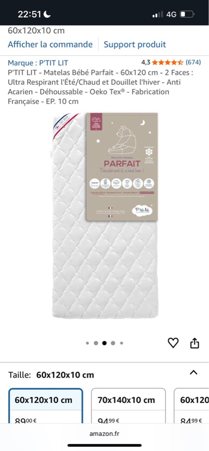 Matelas bébé P’IT Lit - Parfait 120x60 - photo numéro 6