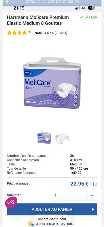 Protection taille M 8 gouttes