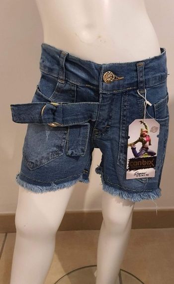 Short en jeans taille réglable