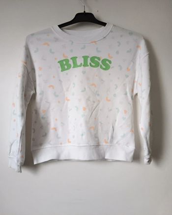 Sweat blanc "BLISS" - Tex Basic (9-10 ans)