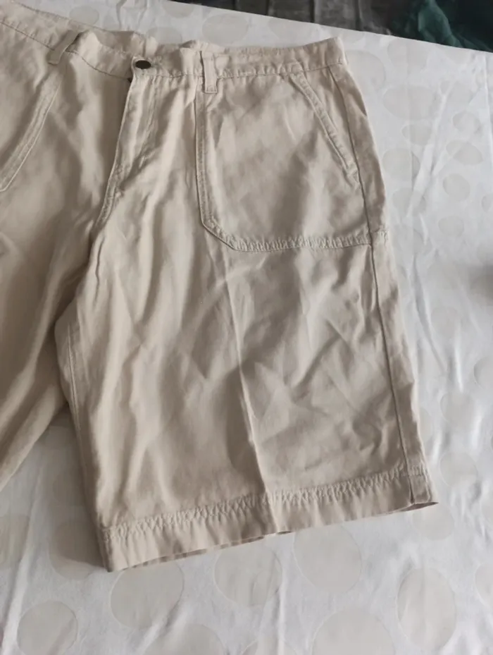 Bermuda short homme Le Chameau taille 46 coton et lin - photo numéro 2
