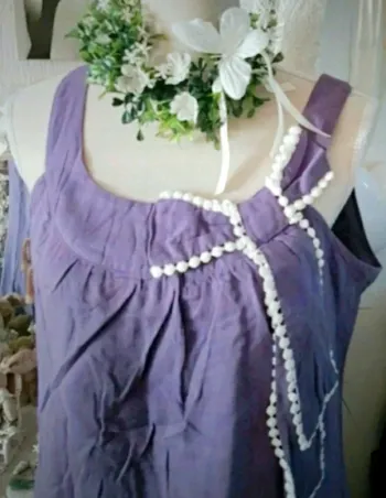 Robe violette/blanche Mim Taille 42 Neuve