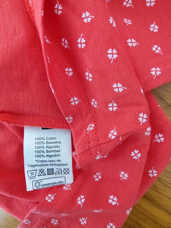 Chemise de nuit sans manches rose à motifs trèfles - photo numéro 4