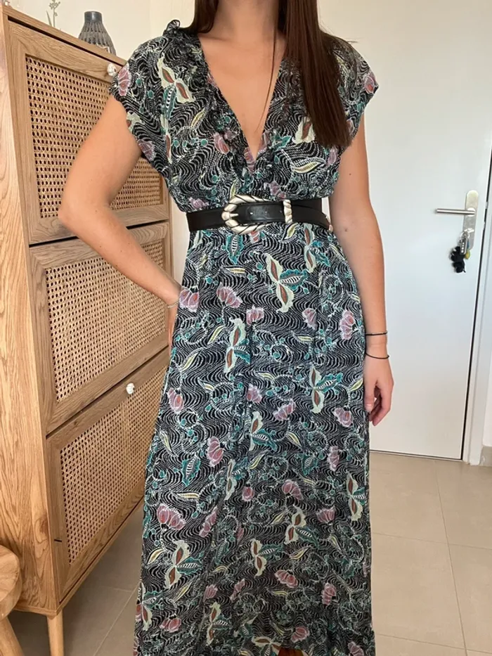 Robe longue noire et fleurie Holly & Joey - photo numéro 2