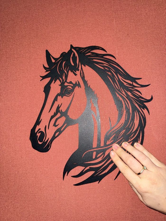 Décoration murale en métal cheval