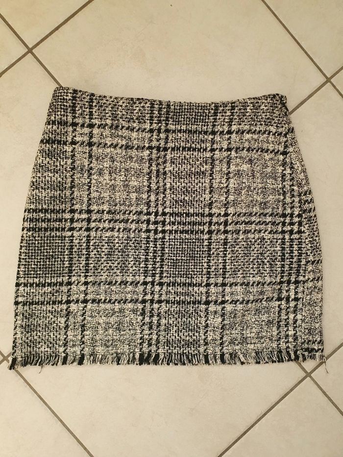 Jupe doublée à carreaux  Kiabi