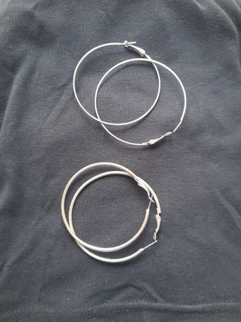 2 paires de créoles argent