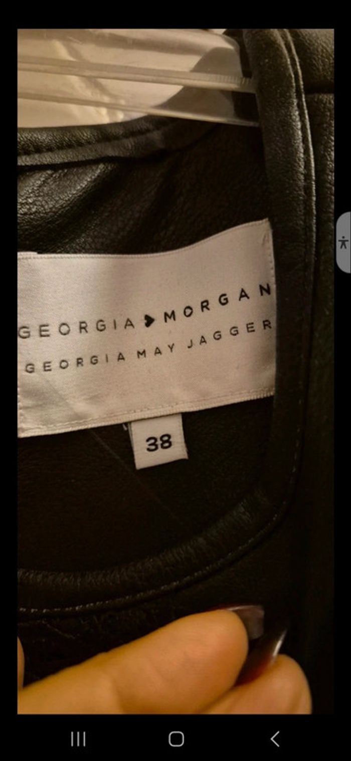 Robe simili cuir noire Georgia May Jagger Morgan neuve t 38 - photo numéro 5