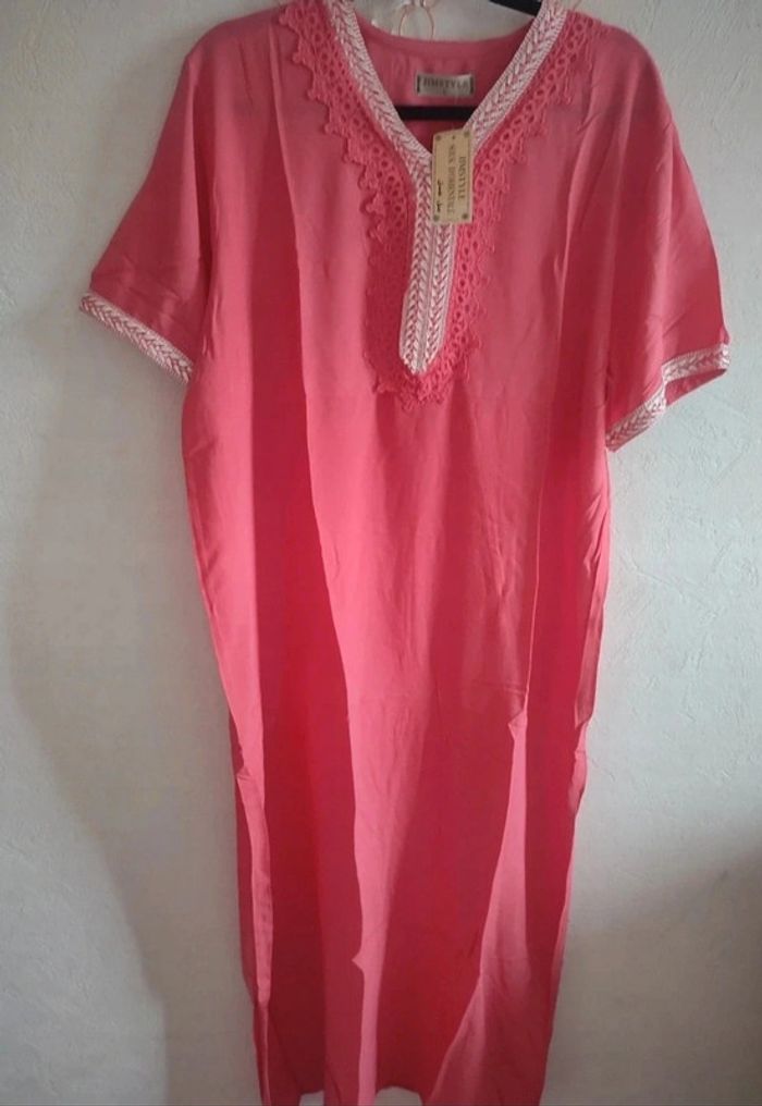 Robe longue d'intérieur été rose taille L