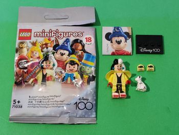 Minifig Lego 101 Dalmatiens - Cruella D'Enfer - Disney 100 ans - Parfait État - avec sachet - Lego Original