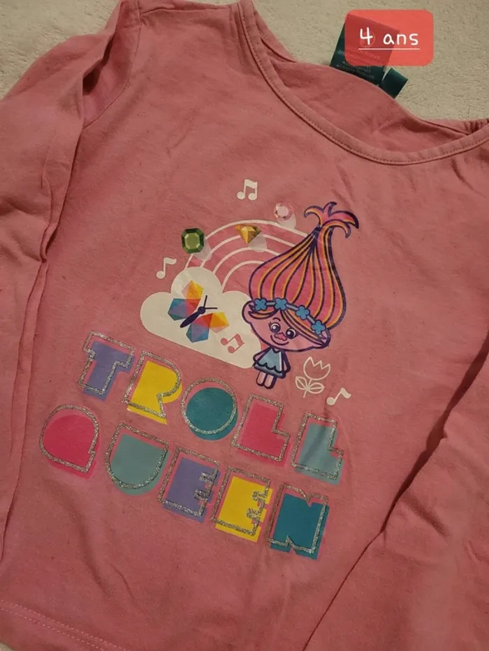 T-shirt ML 4 ans / Dreamworks Trolls - photo numéro 2