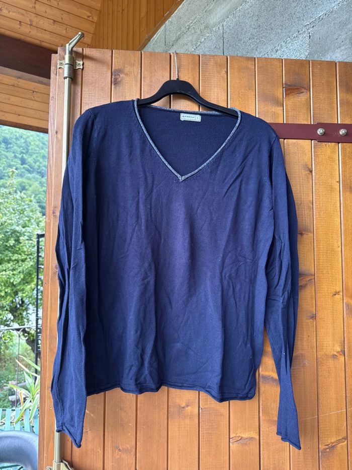 T-shirt à manches longues bleu marine