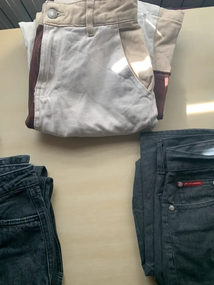 Lots de 5 jeans taille 38 coupe droite ou large - photo numéro 3