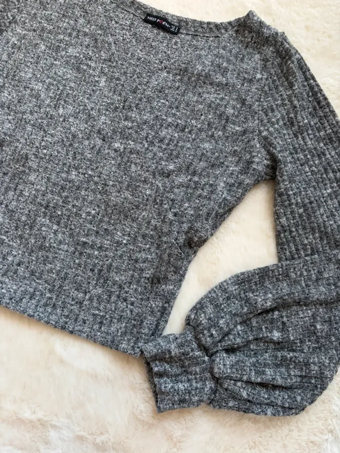 Blouse longues manches gris clair - photo numéro 2