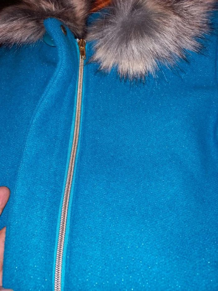 Magnifique manteau turquoise neuf Catimini 8 ans - photo numéro 4