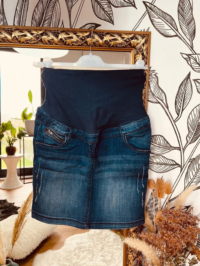 Taille 34 neuve jupe de grossesse maternité Premaman bleue * jean *