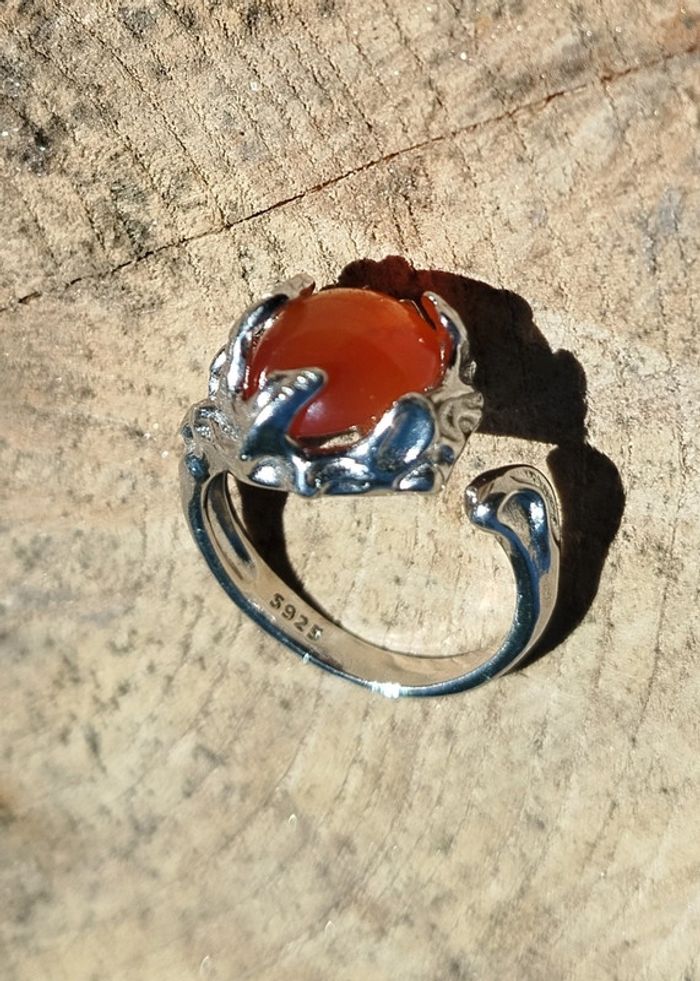 Bague Mystique Nature en Argent S925 🧡 Agate Mousse AAA - photo numéro 11