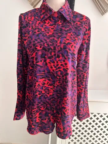 Chemisier Choklate léopard violet/rose L