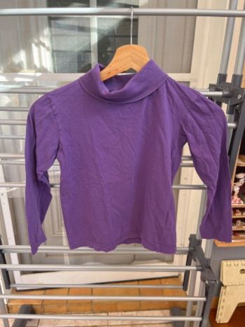 Haut col roulé manches longues violet taille 10 ans