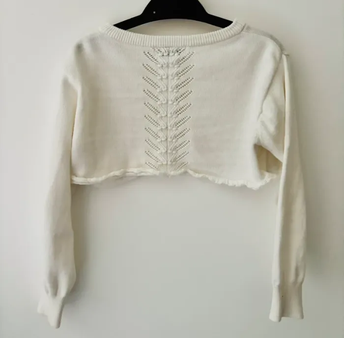Gilet Boléro broderie très bon état 4 ans blanc cassé C&A - photo numéro 3